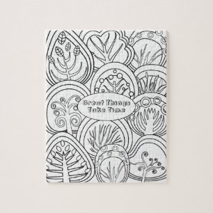 Puzzle Whimsical Zen Doodle Trees Citer Relaxant Colorati