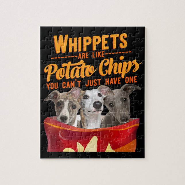 Puzzle Whippet And Potatoes Chips Funny Dog Mama Papa (Vertical)