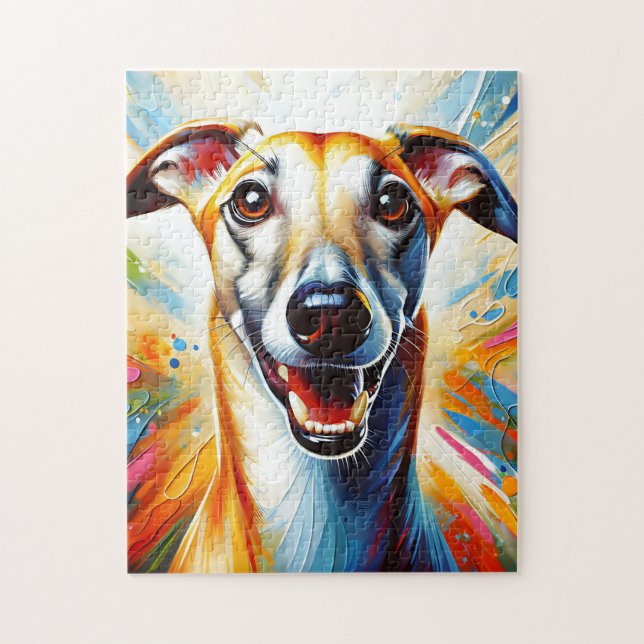 Puzzle Whippet chien acrylique Imprimer cadeau Amoureux d (Vertical)