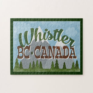 Puzzle Whistler Canada Fun Retro Snowy Mountains