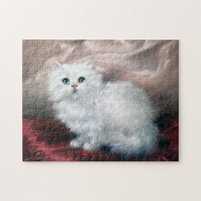 Puzzle White Kitten, Carl Kahler (Horizontal)