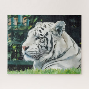 Puzzle White Majesty - La faune du tigre au repos
