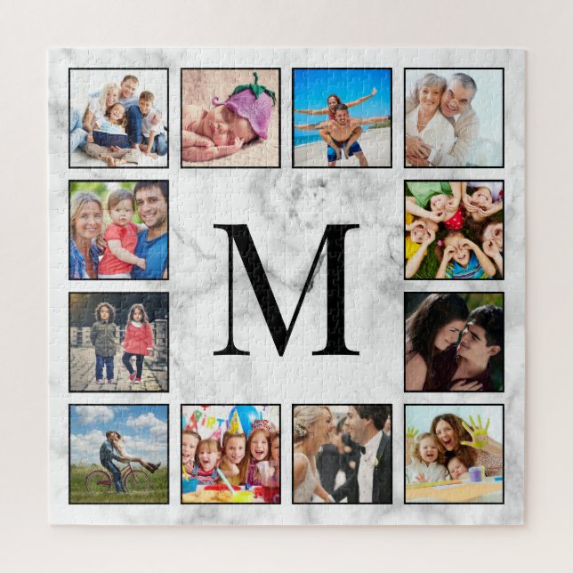 Puzzle White Marble Stone Pattern (Vertical)