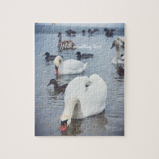 Puzzle White Swan (Vertical)