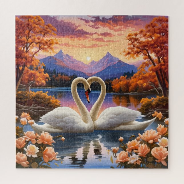 Puzzle White swans (Vertical)