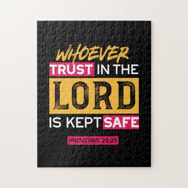 Puzzle Whoever Trusts in the Lord Is Kept Safe Quote (Vertical)