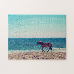 Puzzle Wild Horse Beach Cute personnalisée
