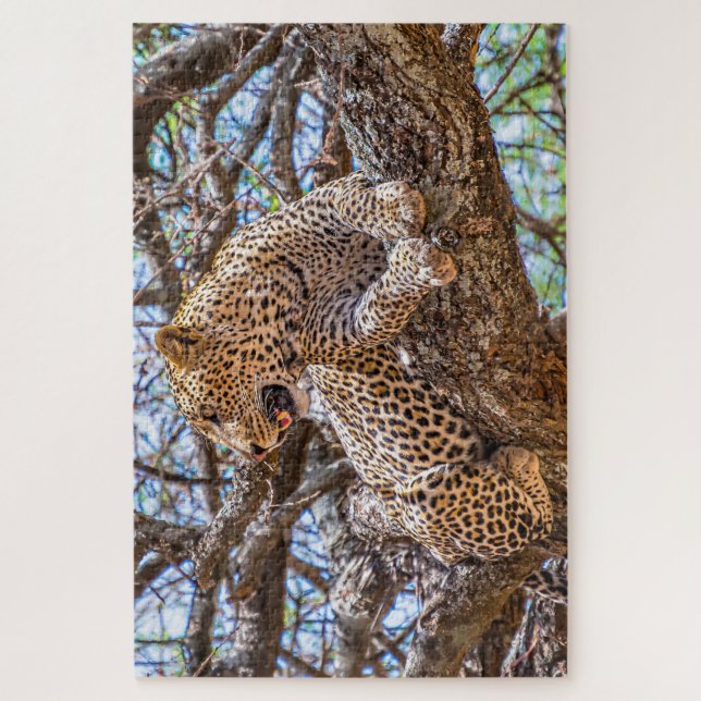 Puzzle Wild Life Safari Leopard Assis Dans Un Arbre 1014P (Vertical)