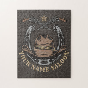 Puzzle Wild West Revolver Horseshoe Western Cowboy Saloon