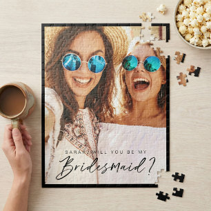 Puzzle Will You Be My Bridesmaid? Trendy Script Photo