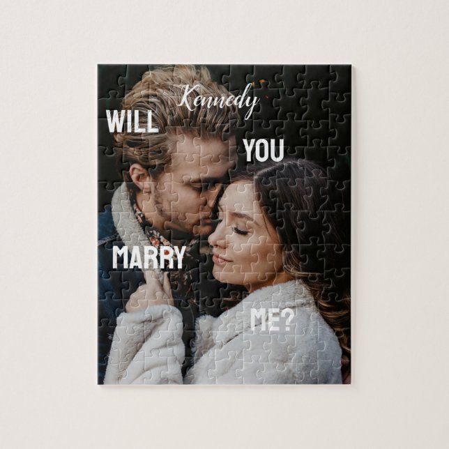 Puzzle Will You Marry Me Custom Photo & Name Personalized (Vertical)