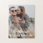 Puzzle Will You Marry Me Marriage Proposal Couples Photo<br><div class="desc">Cute Will You Marry Me Marriage Proposal Couples Photo jigsaw puzzle to drop the question to your spouse! A unique wedding proposal idea with beautiful script font,  fully customizable by you.</div>