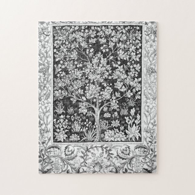 Puzzle William Morris - Arbre De Vie Noir Et Blanc (Vertical)