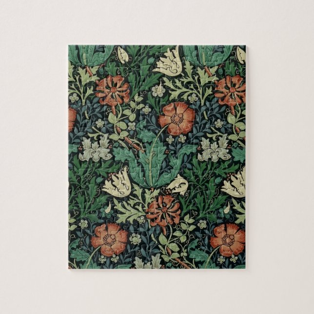 Puzzle William Morris Compton Floral Art Nouveau Motif (Vertical)