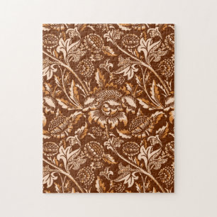 Puzzle William Morris Fleurs de soleil, Chocolat Brown & 