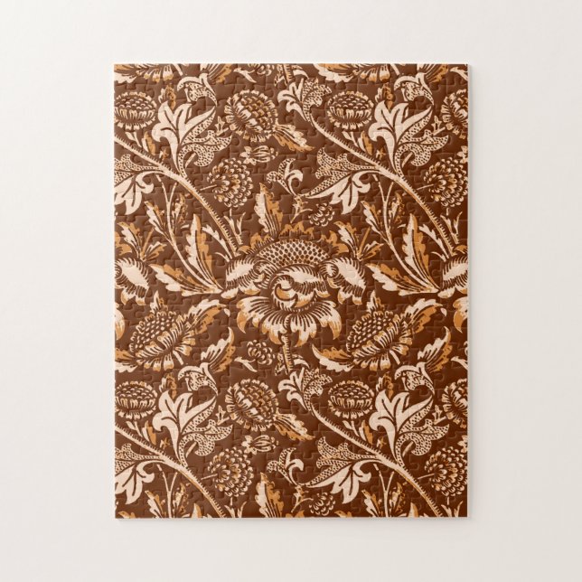 Puzzle William Morris Fleurs de soleil, Chocolat Brown &  (Vertical)