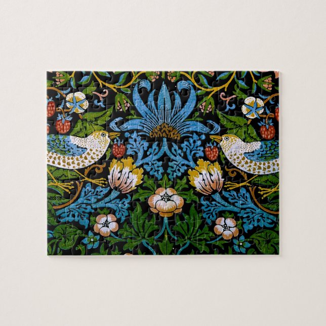 Puzzle William Morris Fleurs d'oiseaux Fleurs de fraises  (Horizontal)