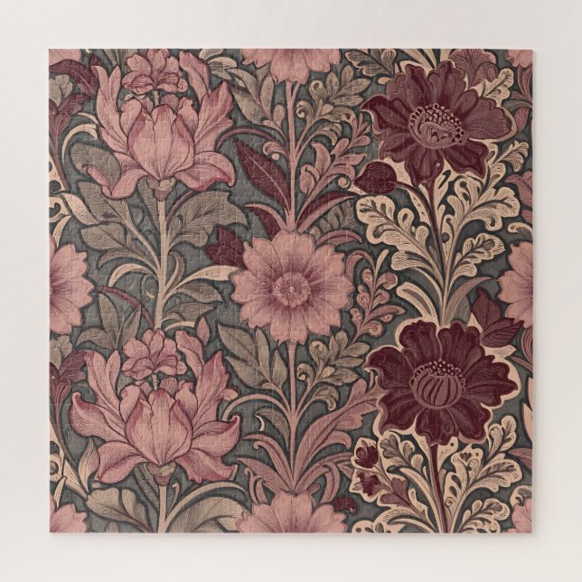 Puzzle William Morris Inspired Floral Pattern (Vertical)