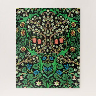 Puzzle William Morris Jacobean Floral, Arrière - plan noi