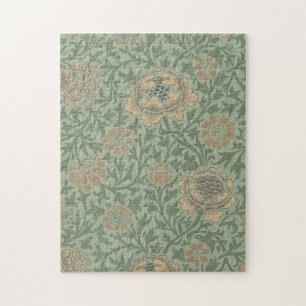 Puzzle William Morris motif floral Grafton vert sauge