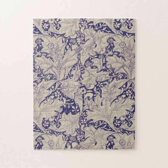 Puzzle William Morris Motif Giroflée Bleu Antique (Vertical)