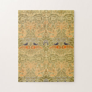 Puzzle William Morris Paon Dragon Arts et Métiers Vintage