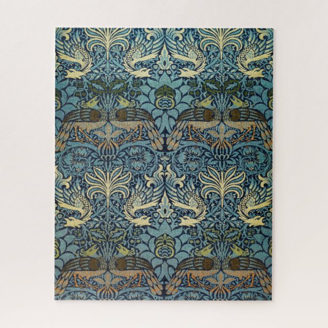 Puzzle William Morris Peacock and Dragon Woven Design (Vertical)