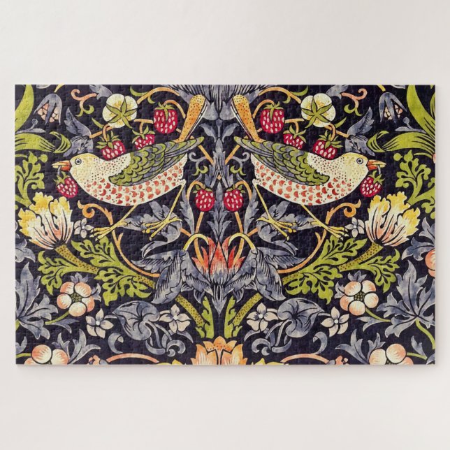 Puzzle William Morris Strawberry Thief Floral Art nouveau (Horizontal)