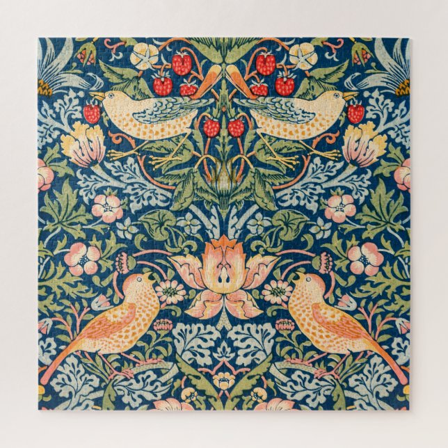 Puzzle William Morris Strawberry Thief Motif floral (Vertical)