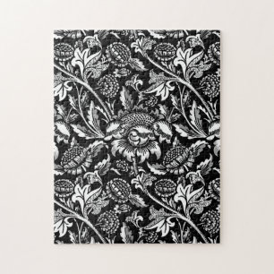 Puzzle William Morris Sunflowers, noir, blanc et gris