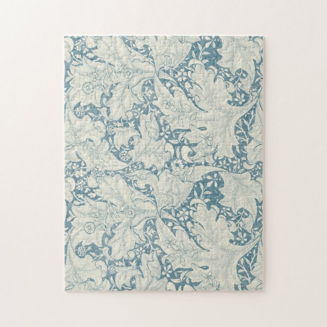 Puzzle William Morris Wallflower bleu damas floral (Vertical)