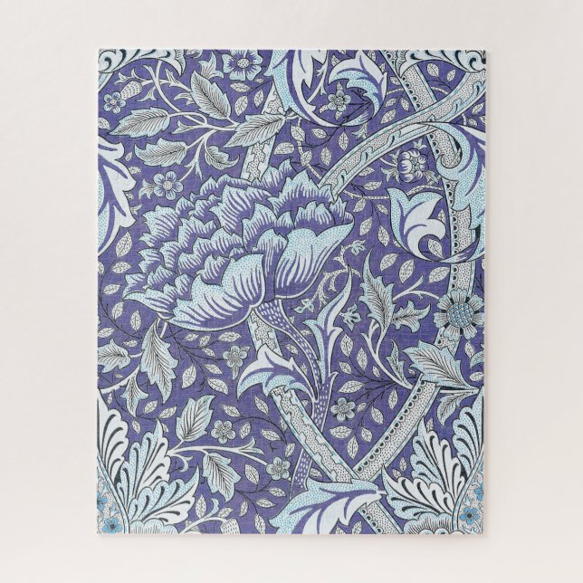 Puzzle William Morris Windrush motif floral bleu (Vertical)
