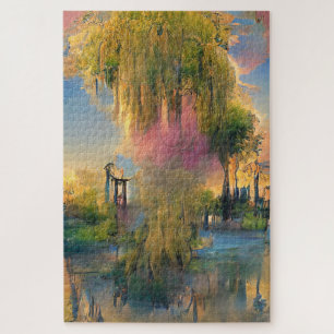 Puzzle Willow tree of the future au coucher du soleil