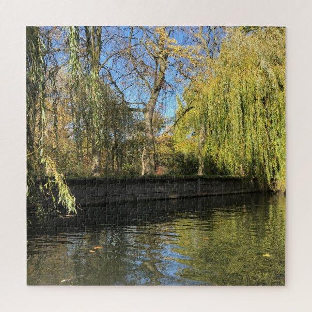 Puzzle Willow Trees Photo River Reflections Carré (Vertical)