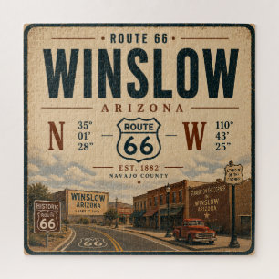 Puzzle Winslow Wonder : Route 66 Rétro Art