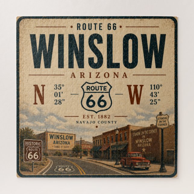 Puzzle Winslow Wonder : Route 66 Rétro Art (Vertical)