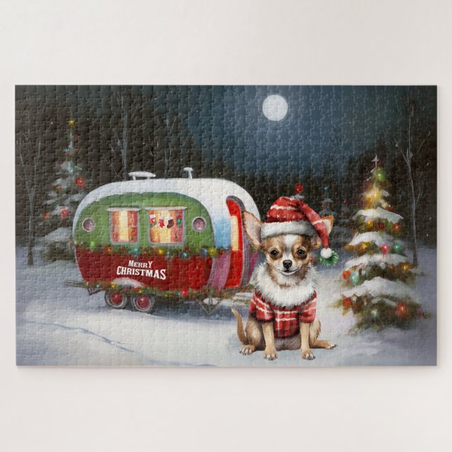 Puzzle Winter Chihuahua Caravan Christmas Adventure (Horizontal)