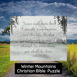 Puzzle Winter Mounts Citation de la Bible chrétienne