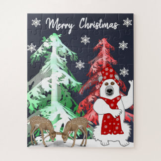 Puzzle Winter Wonderland Deer, Tree, & Bear Christmas 