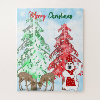 Puzzle Winter Wonderland Deer, Tree, & Bear Christmas 