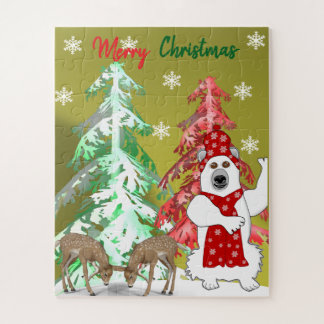Puzzle Winter Wonderland Deer, Tree, & Bear Christmas 