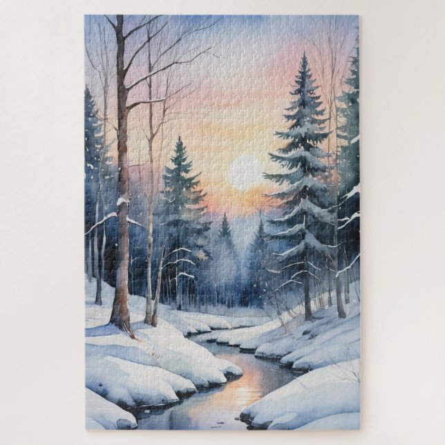 Puzzle Winter Wonderland Forest Paysage (Vertical)