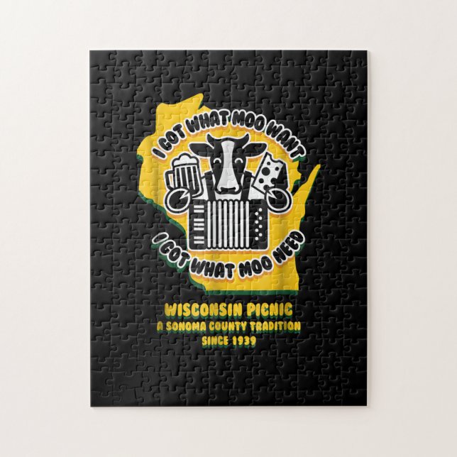Puzzle Wisconsin Pique-nique Bière de Vache, Fromage & Ac (Vertical)