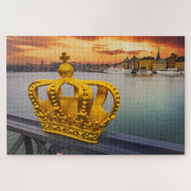 Puzzle with Stockholm sunset, Sweden (Horizontal)