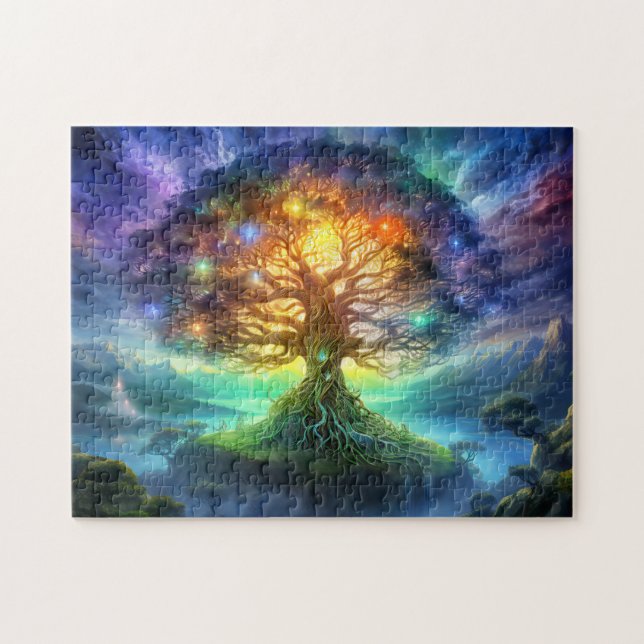 Puzzle Wold tree Yggdrasil of northern viking mythology (Horizontal)
