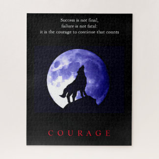 Puzzle Wolf Blue Night Motivational Courage