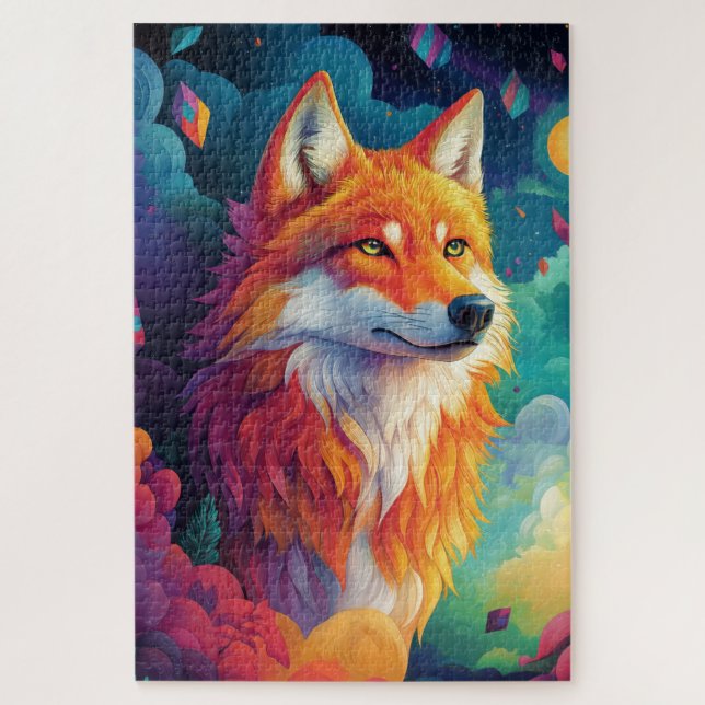 Puzzle Wolf debout dans un paysage onirique (Vertical)
