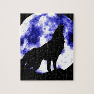 Puzzle Wolf Howling à Moon
