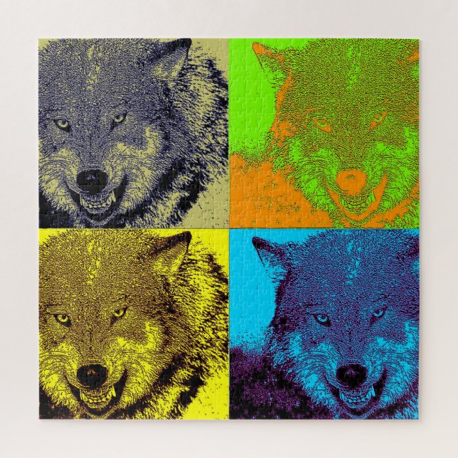 Puzzle Wolf Pop Art - Wild Animaux Art (Vertical)