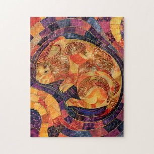 Puzzle Wombat dans le style d'art pointilliste aborigène